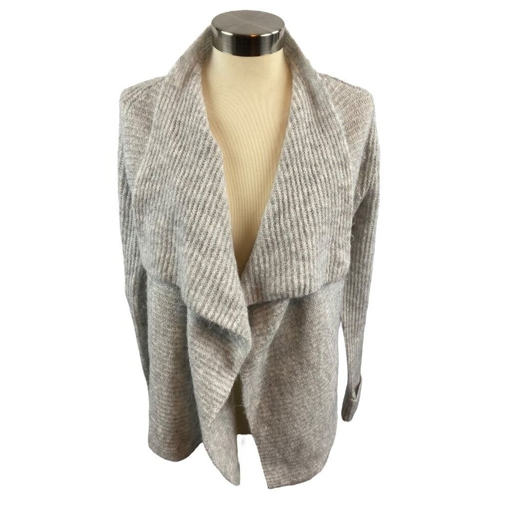 Small Nine West Women's Wool Blend Gray Open Cardigan Sweather Waterfall